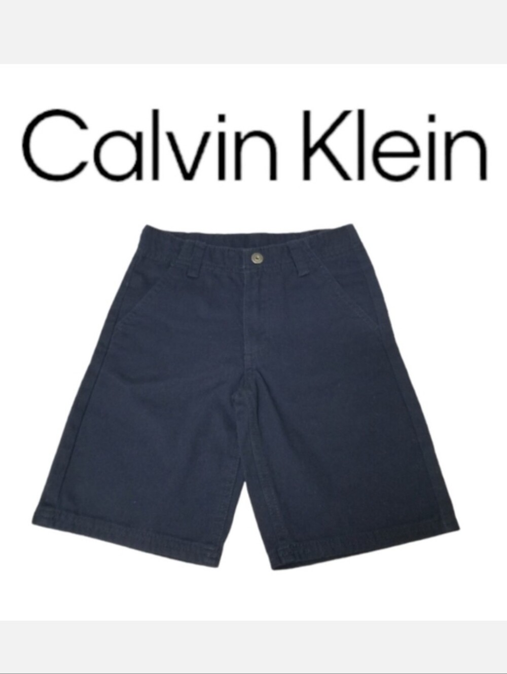Calvin Klein Bermuda Shorts Navy Blue Flat Front Sz 5 Classic Preppy